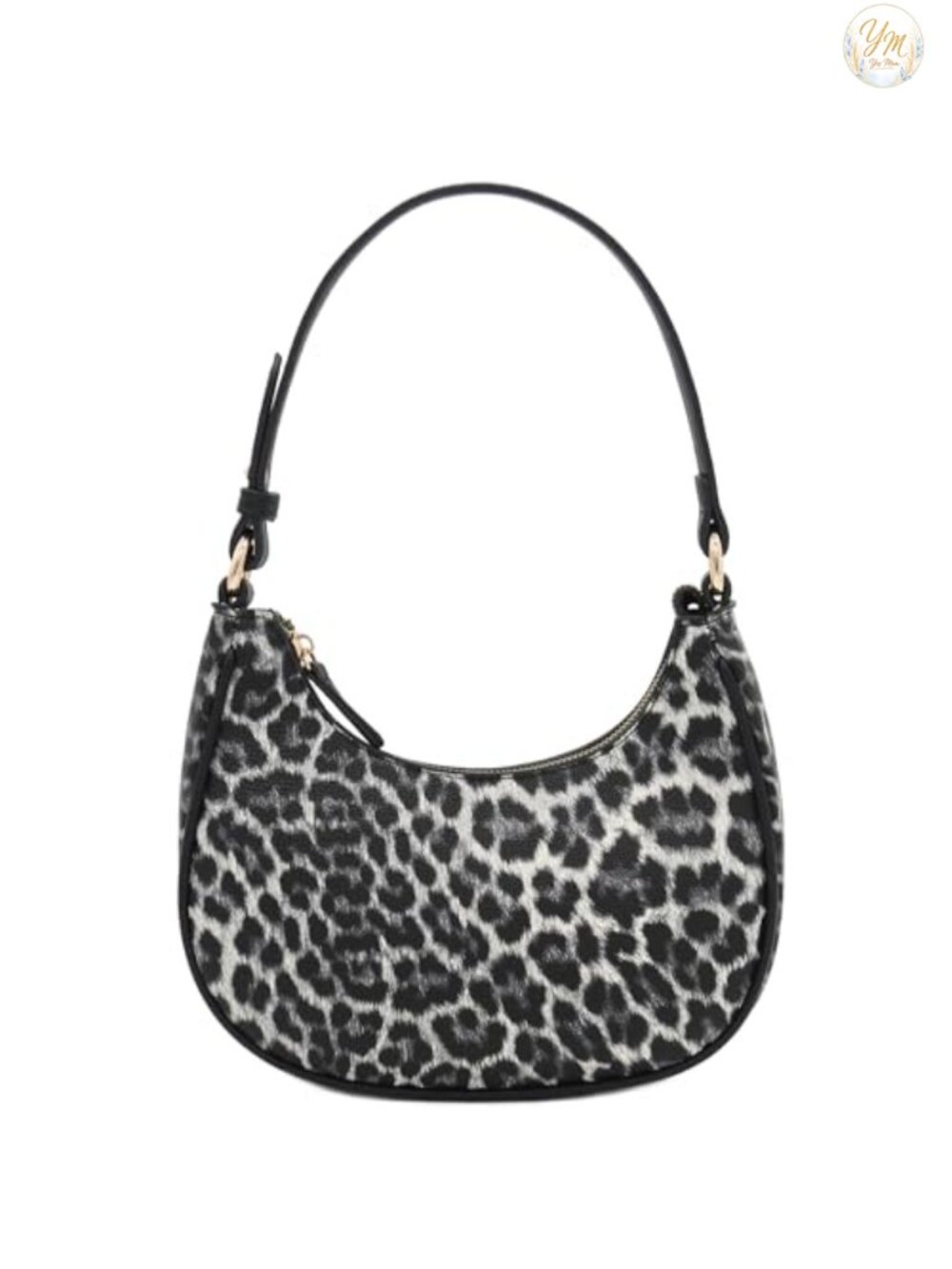 Animal Print PU Leather Crescent Shoulder Bag Underarm Purse